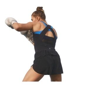 Athleta black crossover runsie romper sz S NWT